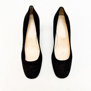 Sesto Meucci Suede Leather Black Round Toe Pump Classic Size 8 Italy